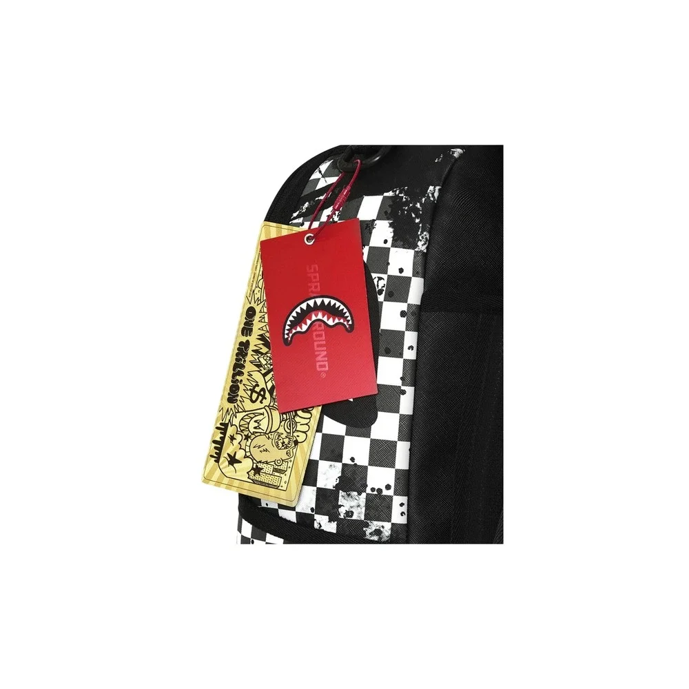 Sprayground Limited Edition Shark Checkered Backpack Black White 910B8677NSZ
